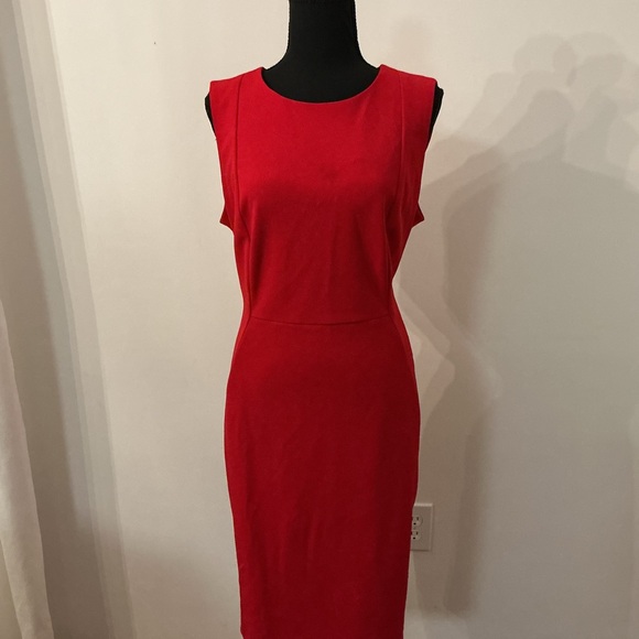 Calvin Klein Vibrant Red Midi Dress - Picture 1 of 7